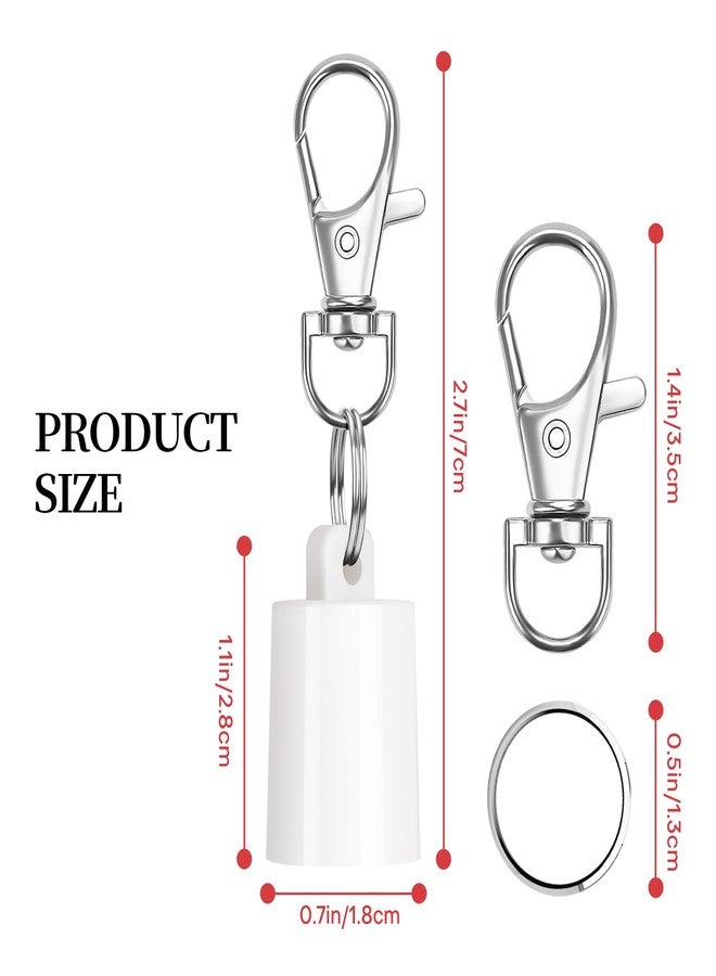 Rolitwils Keychain Holder for LANEIGE 0.35 oz Lip Balm (2 Pack) - Portable Lip Gloss keychain caps with Detachable Hooks, Secure Snap Lock (White & Pink) - Image 3